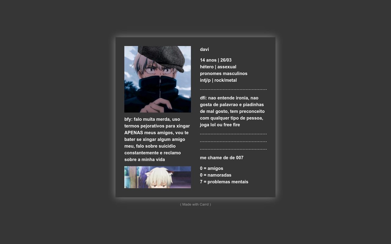 Carrd profile picture for @relampago